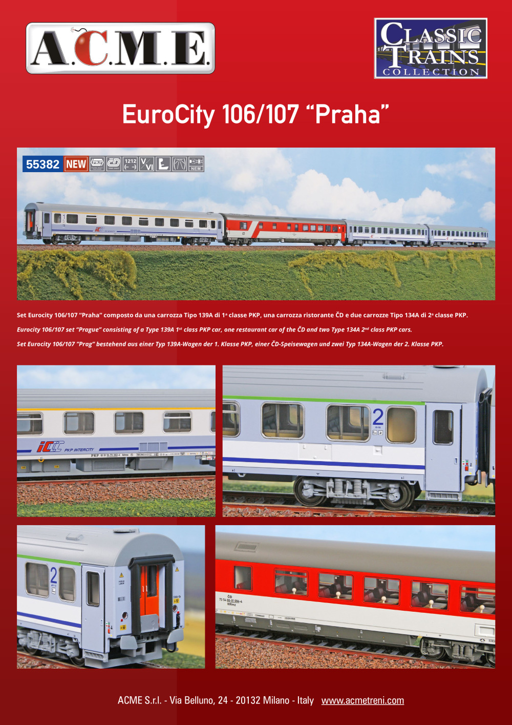 ACME - Anonima Costruzioni Modellistiche Esatte - EuroCity 106/107 "Praha" (ref. 55382)