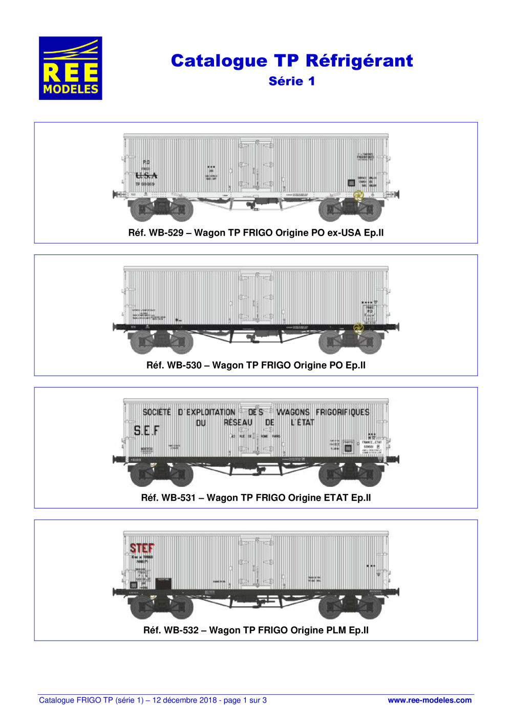 Rails Europ Express (REE) Modèles - TP Réfrigérant - Série 1