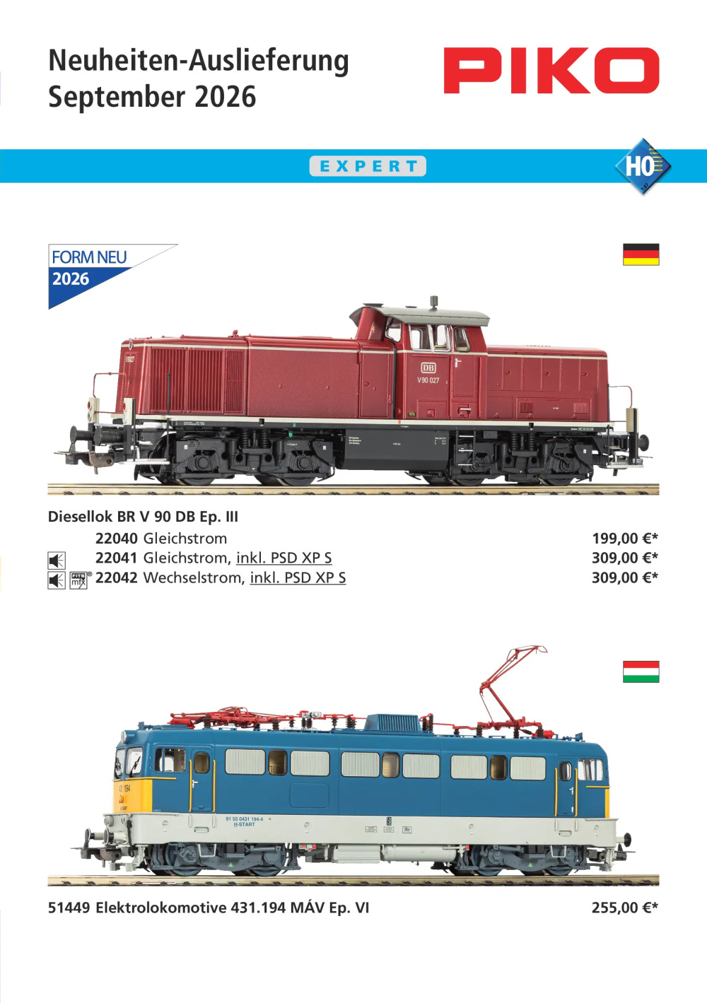 PIKO - Neuheiten-Auslieferung September 2026