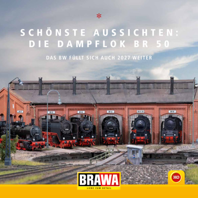 Schönste Aussichten: Die Dampflok BR 50 – Das Bw füllt sich auch 2027 weiter