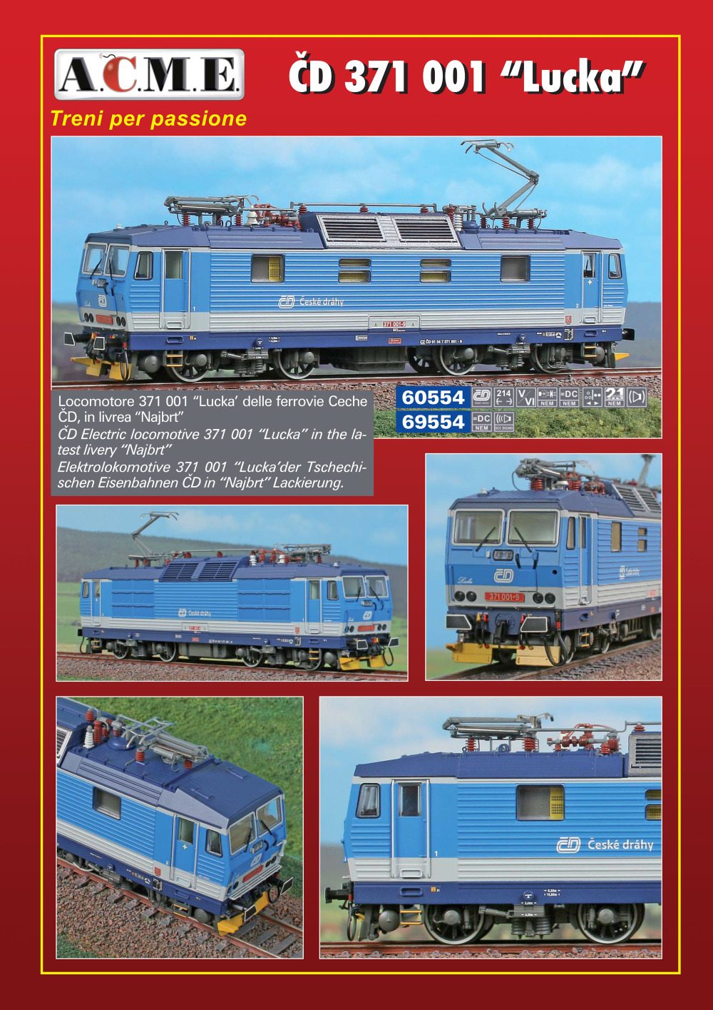 ACME - Anonima Costruzioni Modellistiche Esatte - CD - Class 371 001 "Lucka" electric locomotive ("Najbrt" livery)