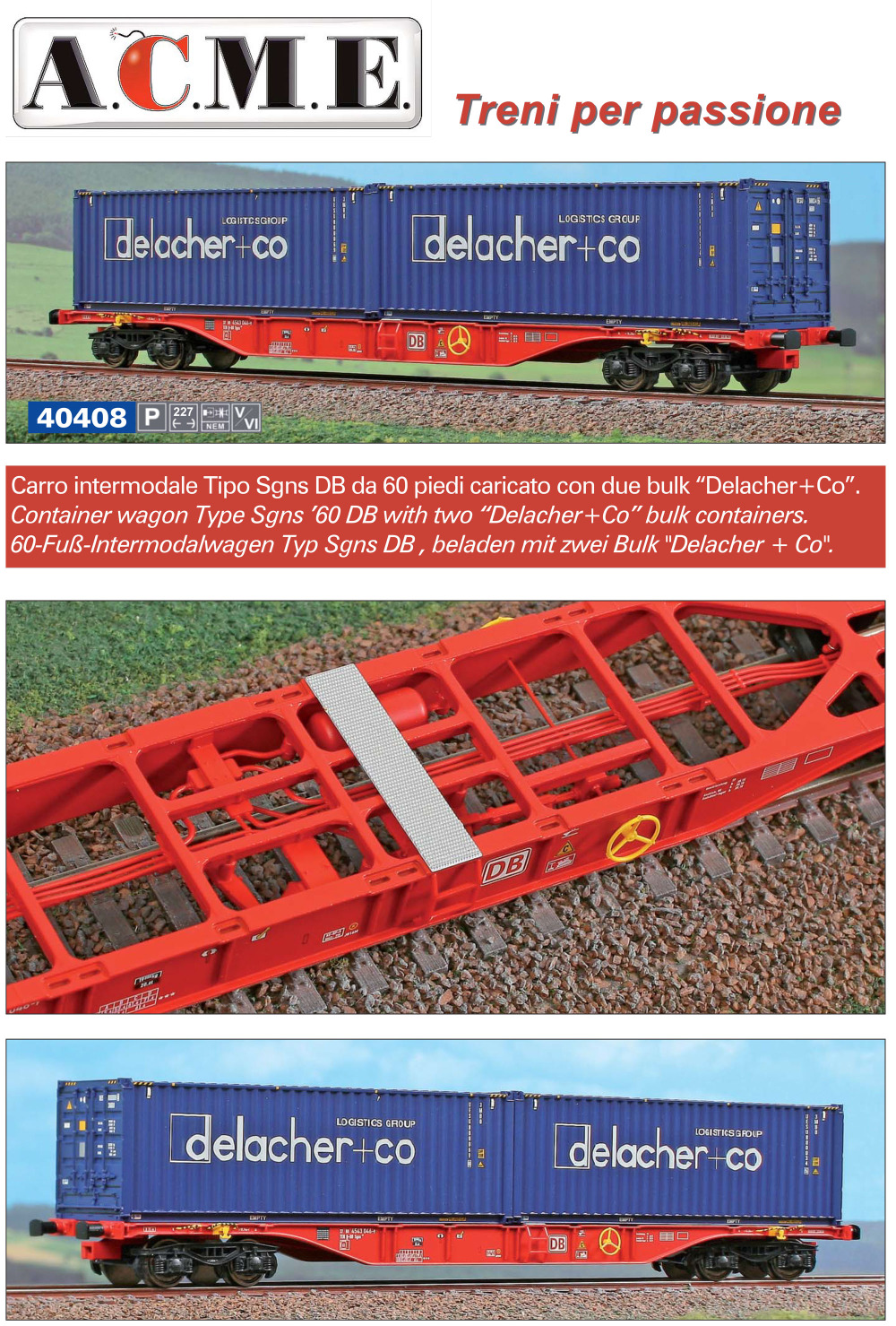 ACME - Anonima Costruzioni Modellistiche Esatte - DB - Sgns freight wagon