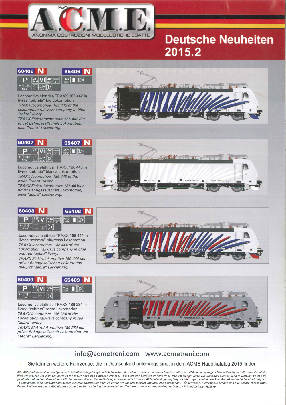 ACME - Anonima Costruzioni Modellistiche Esatte - German novelties 2015.2