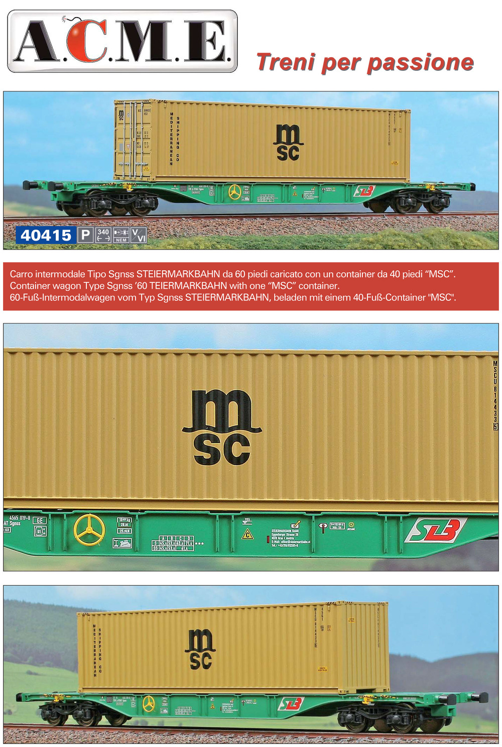 A.C.M.E. - Anonima Costruzioni Modellistiche Esatte - StB - Sgnss freight wagon
