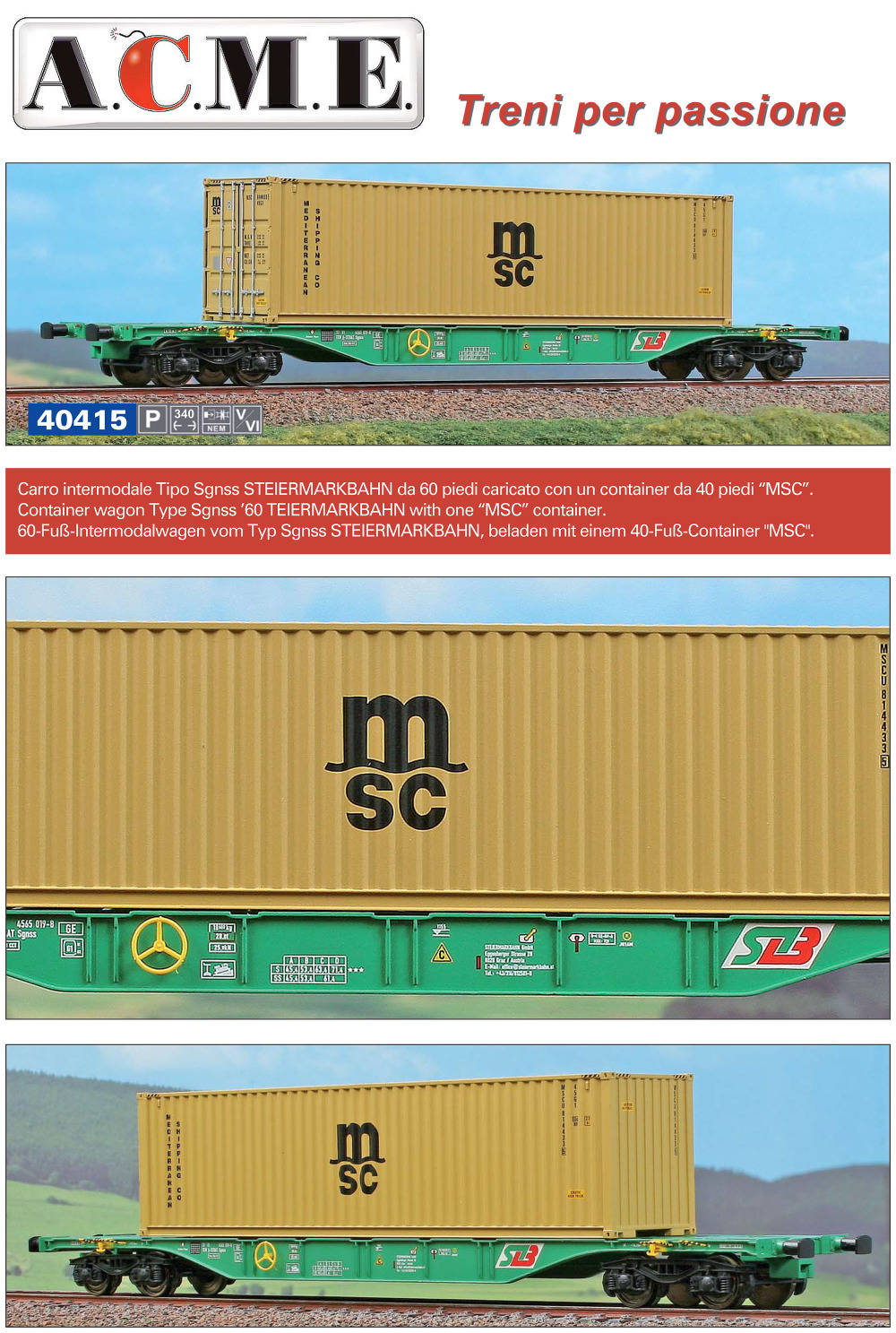 ACME - Anonima Costruzioni Modellistiche Esatte - StB - Sgnss freight wagon