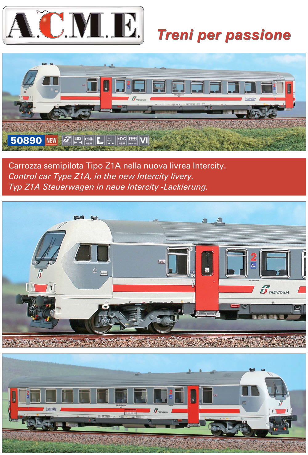 ACME - Anonima Costruzioni Modellistiche Esatte - Trenitalia - Z1A control car (Intercity livery)