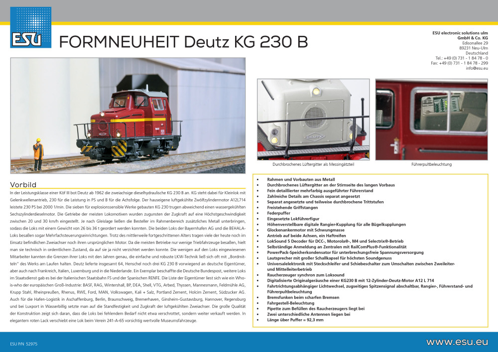 ESU - Deutz KG 230 B diesel shunter