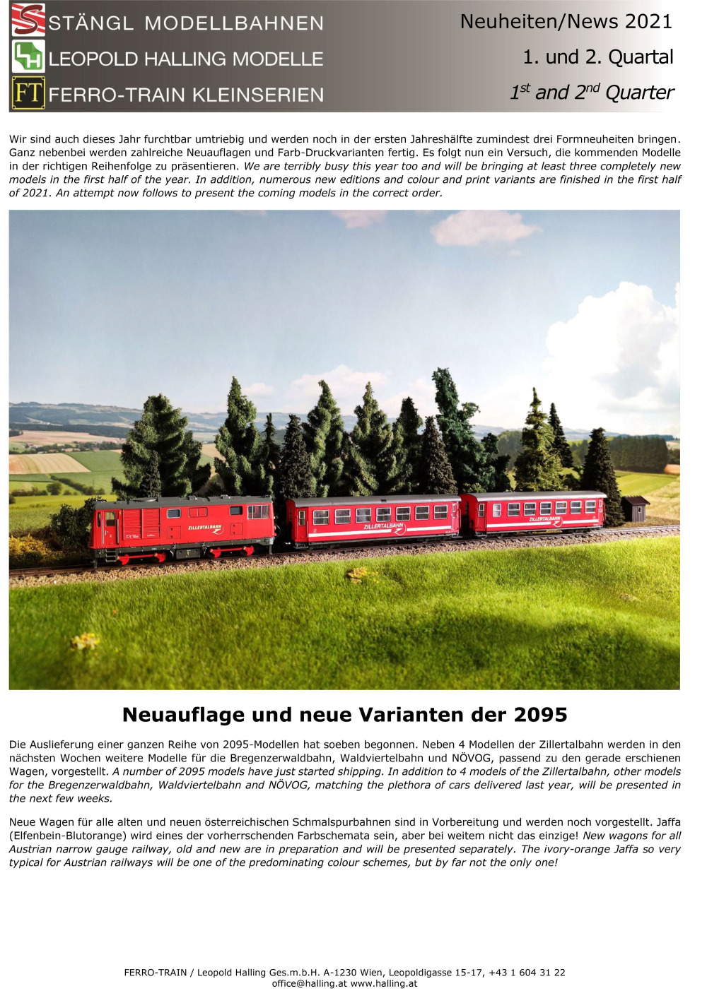 Ferro-Train - Ferro-Train, Halling and STÄNGL Modellbahnen novelties 1st and 2nd quarter 2021
