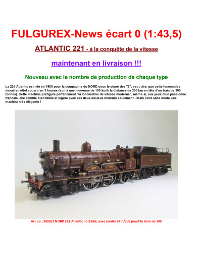 Atlantic 221 steam locomotive - Fulgurex