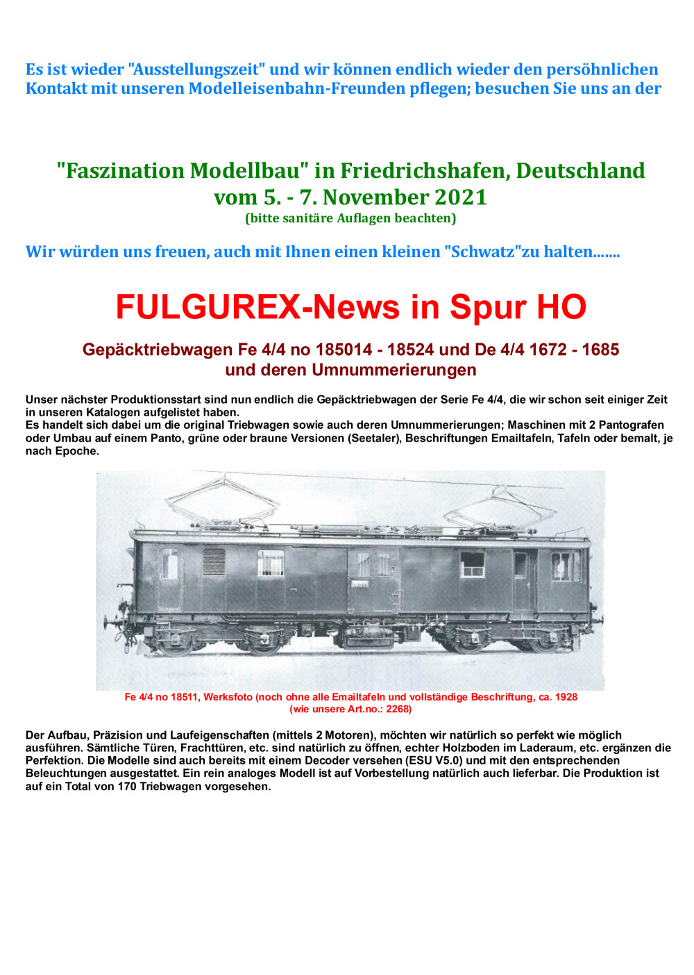 Fulgurex - Fe 4/4 electric railcar