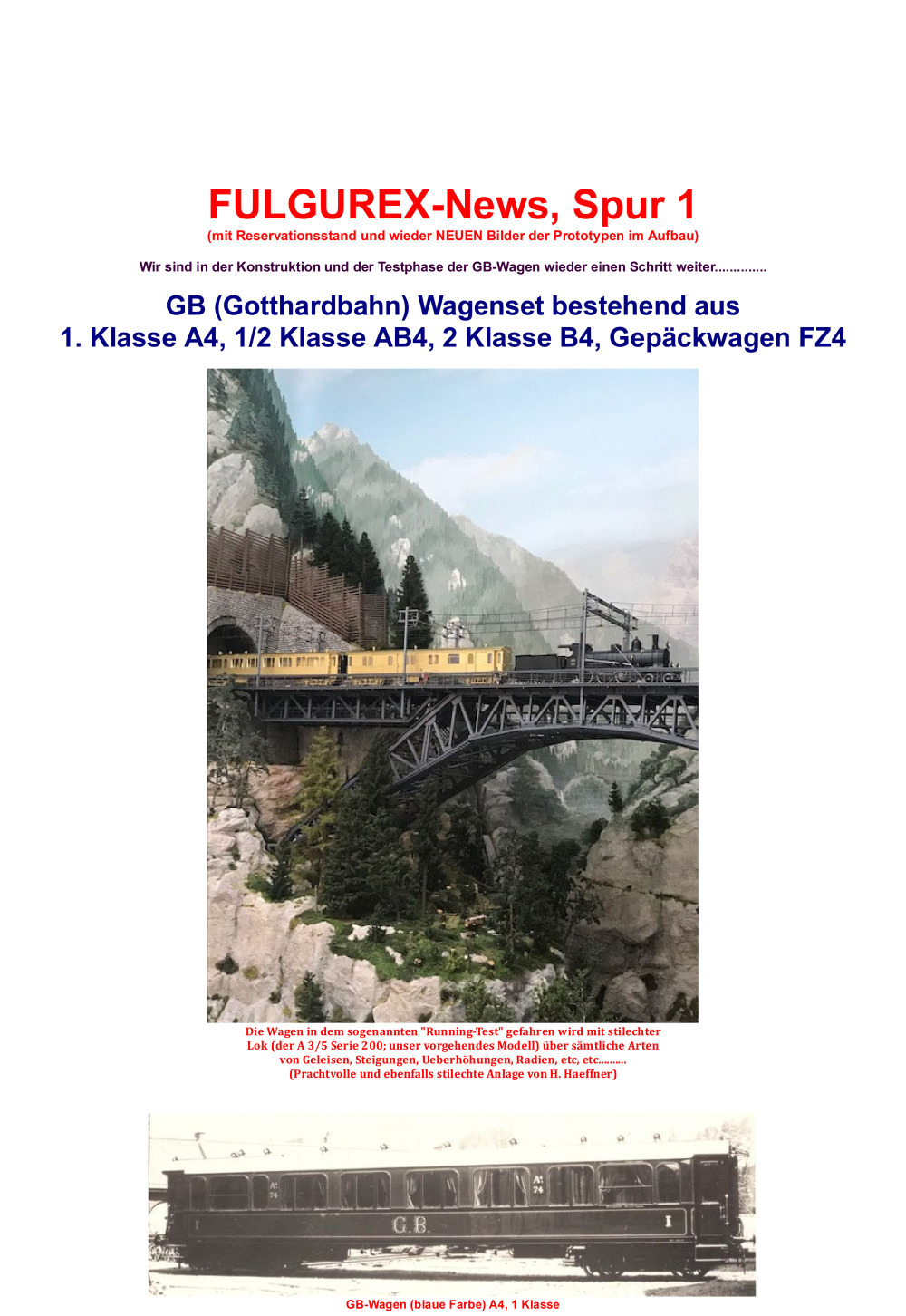 Fulgurex - Gotthard railway passenger coaches