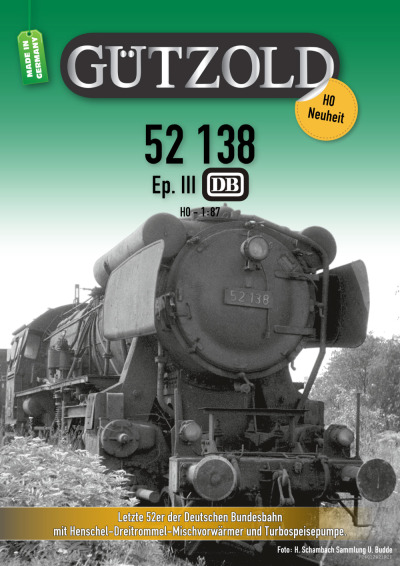 DB - BR 52 138 steam locomotive - Gützold