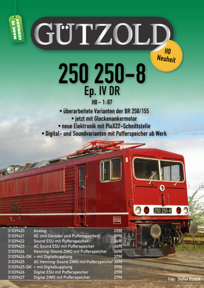 DR - BR 250 250-8 electric locomotive - Gützold
