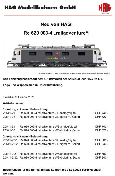 RailAdventure - Re 620 - HAG