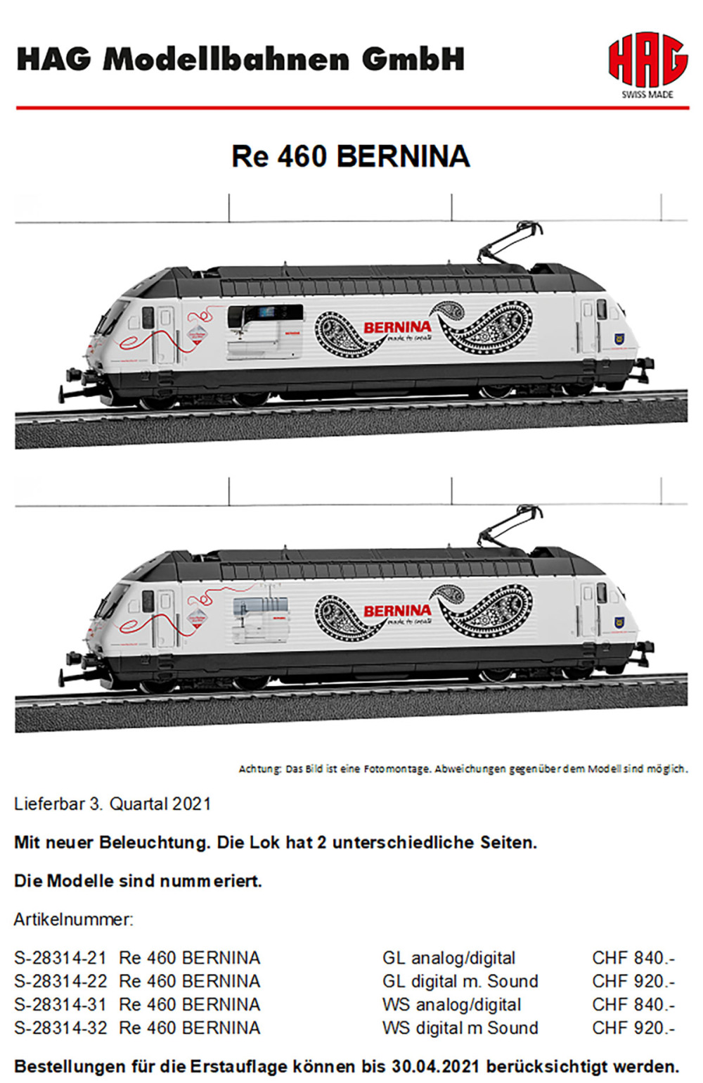 HAG - Re 460 "Bernina"
