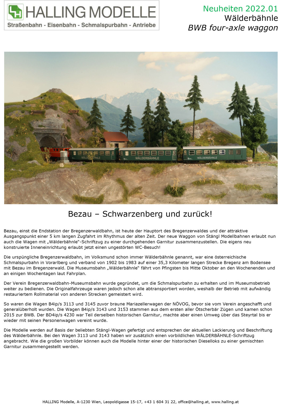 Halling Modelle - BWB four-axle waggon