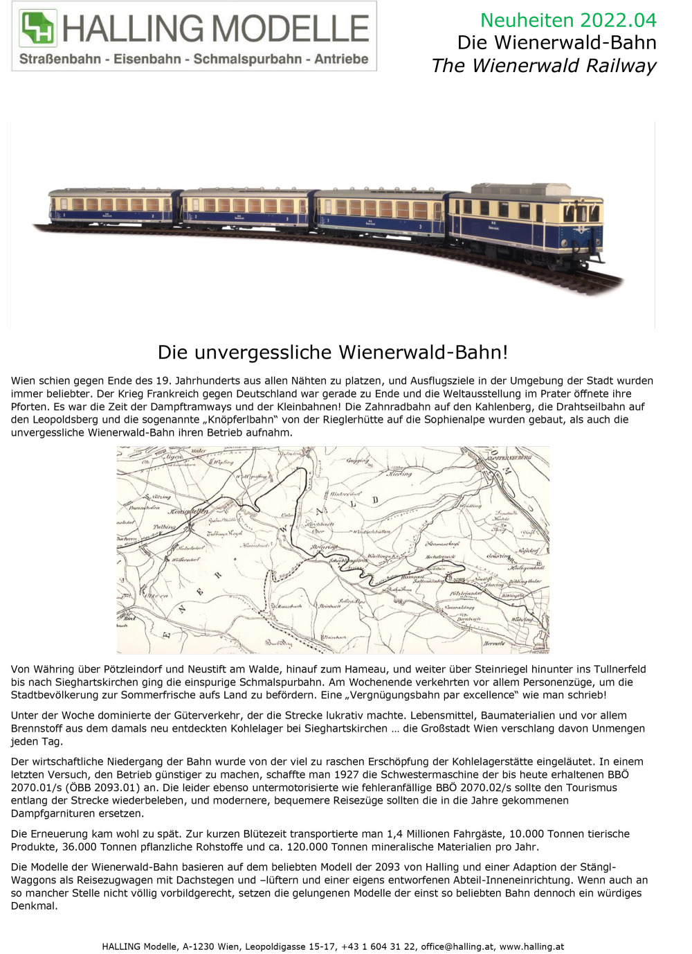 Halling Modelle - The Wienerwald Railway