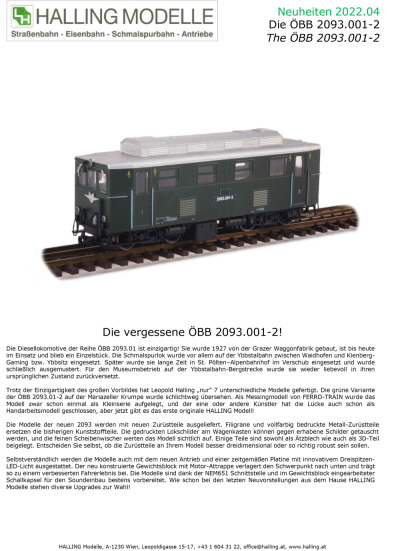 The ÖBB 2093.001-2 - Halling Modelle