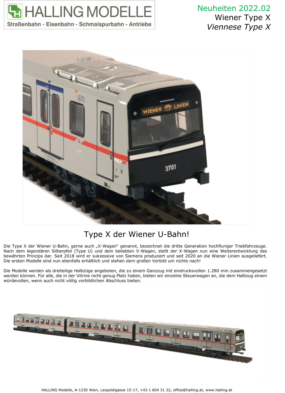 Halling Modelle - Viennese Type X