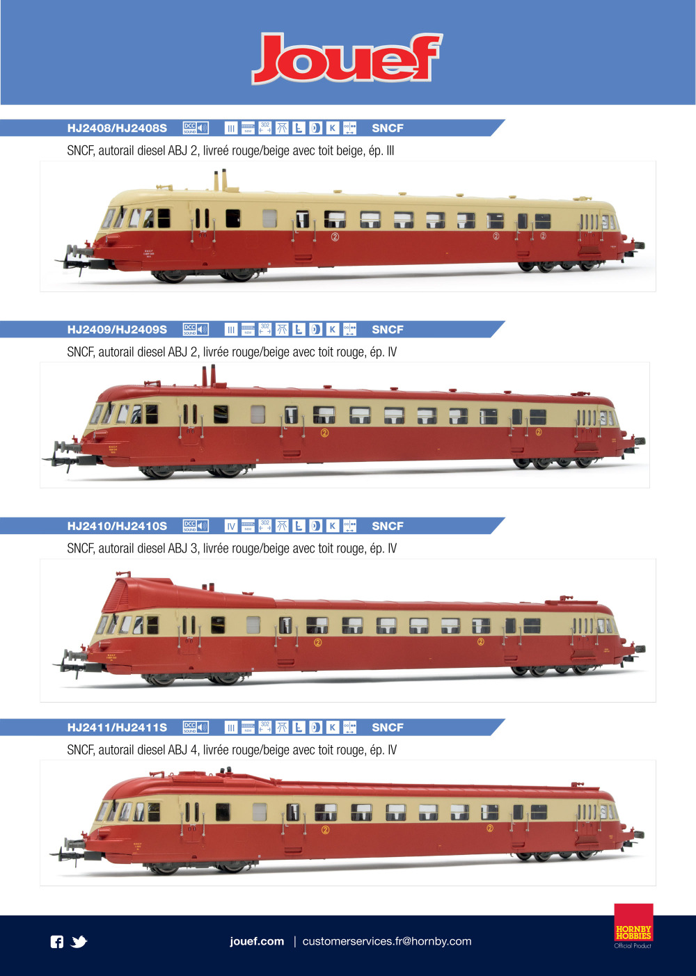 Jouef - Railcars ABJ 2, ABJ 3 & ABJ 4