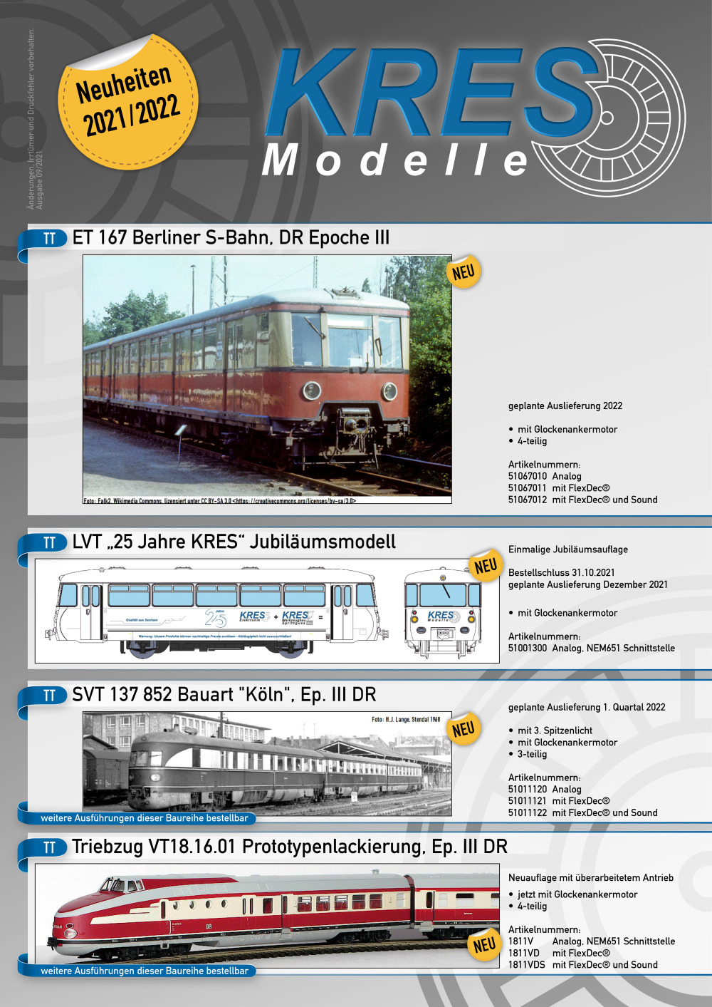 KRES Modelle - Novelties 2021/2022