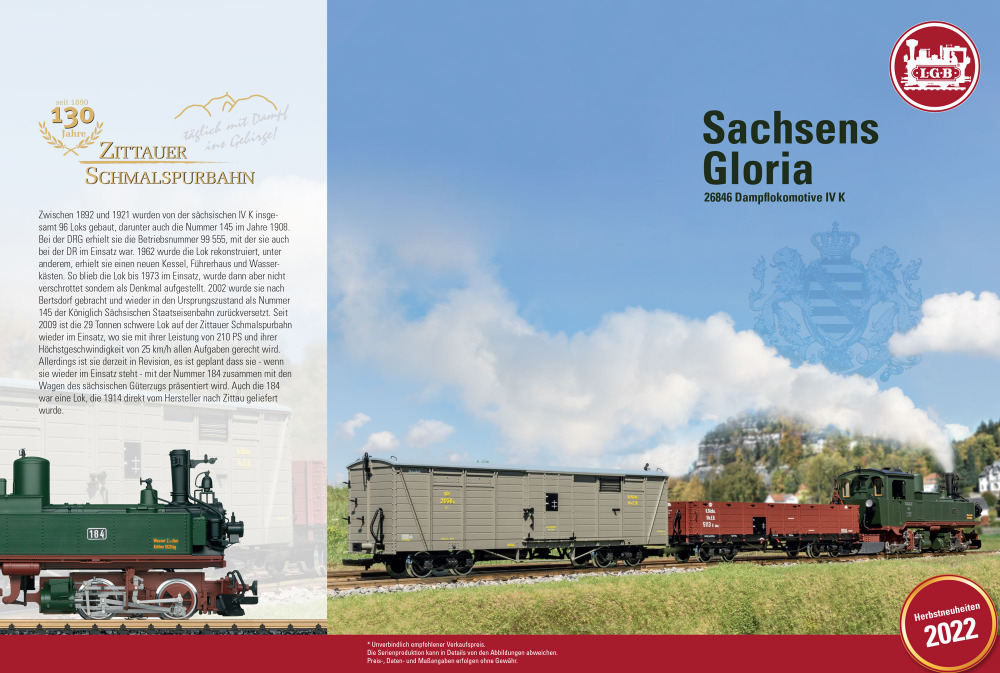 LGB - IV K "Sachsens Gloria" steam locomotive