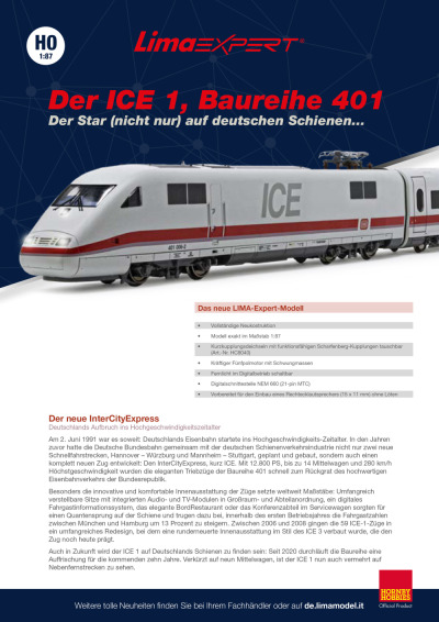 DB - ICE 1 (Class 401) train set - Lima