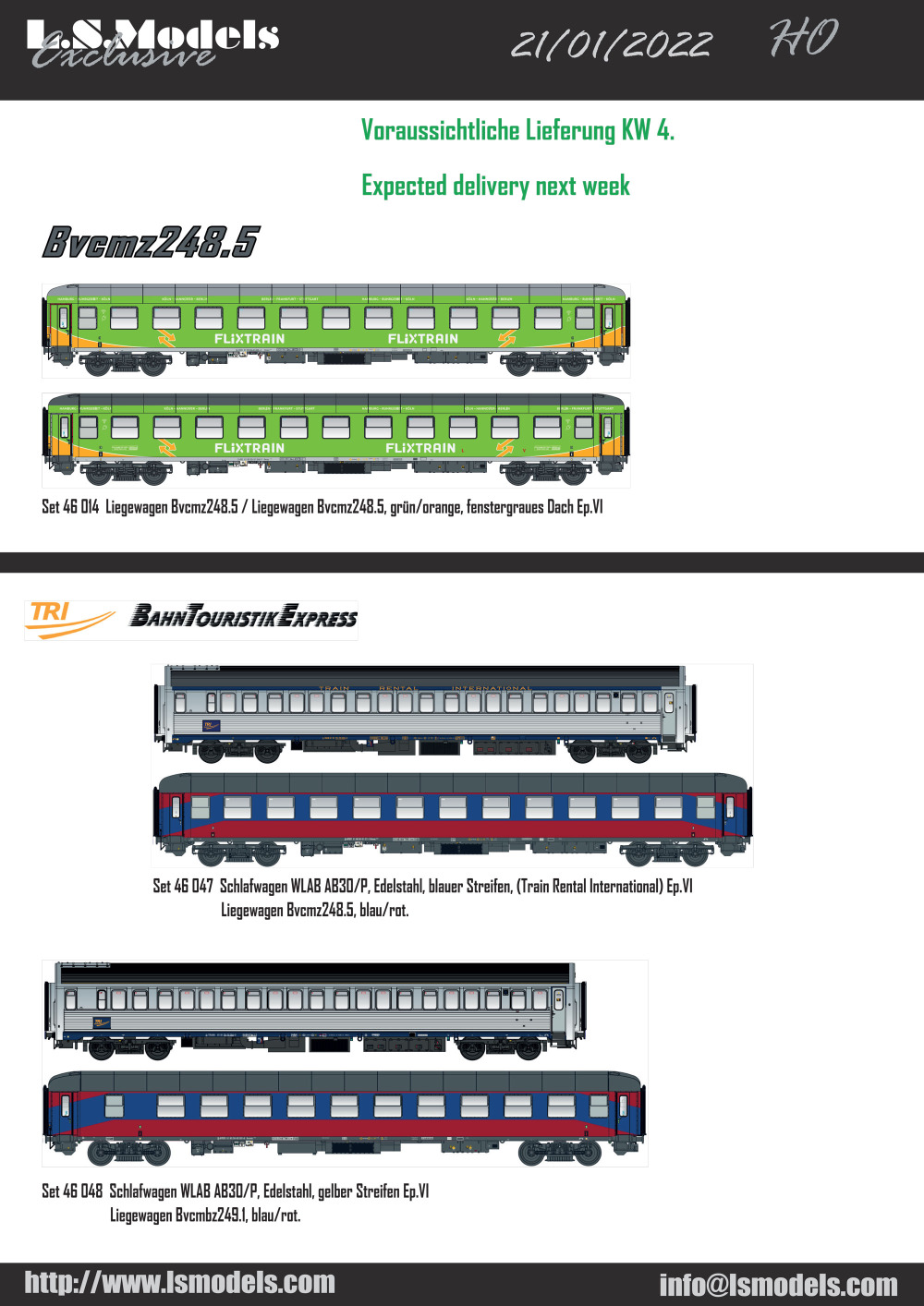 LS Models - Expected deliveries 2022.01