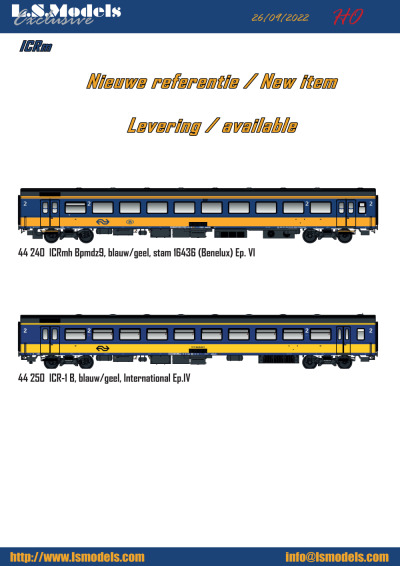 NS - ICRm passenger coaches (new references) - LS Models