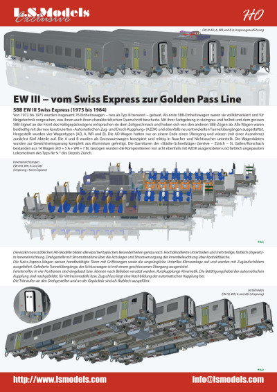 SBB CFF FFS / BLS - EW III program - LS Models