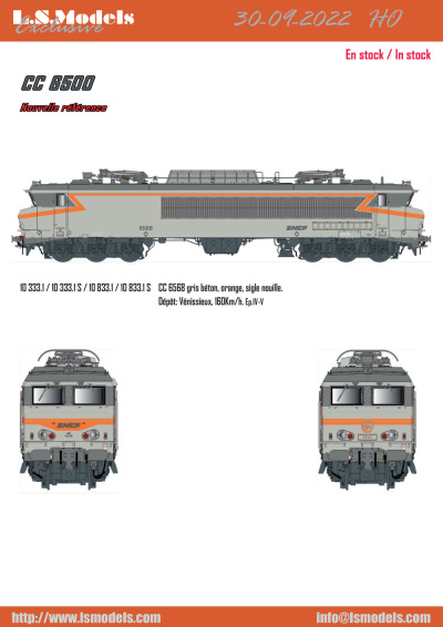SNCF - CC 6500 electric locomotive (new reference) - LS Models