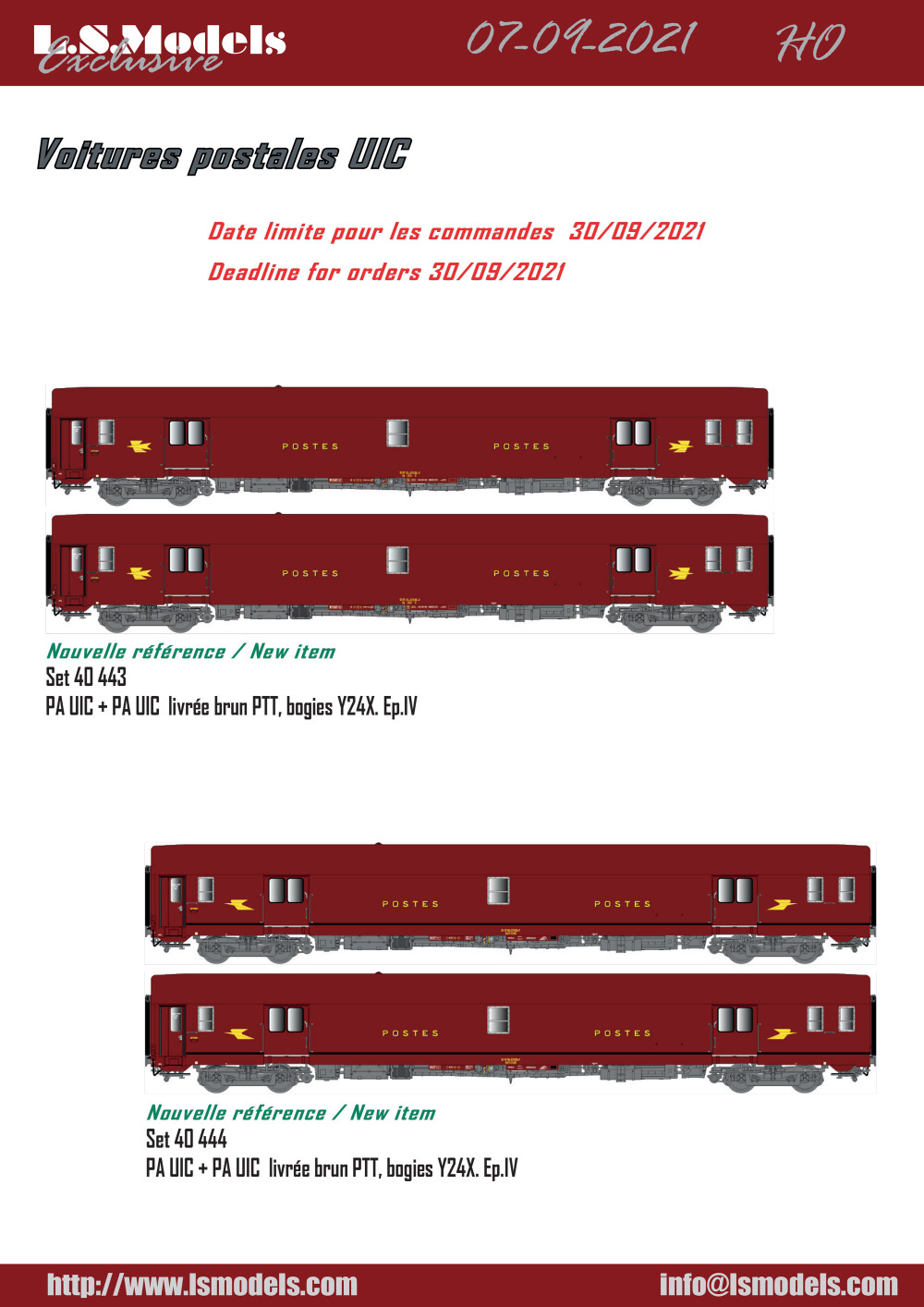 LS Models - SNCF - UIC postal coaches