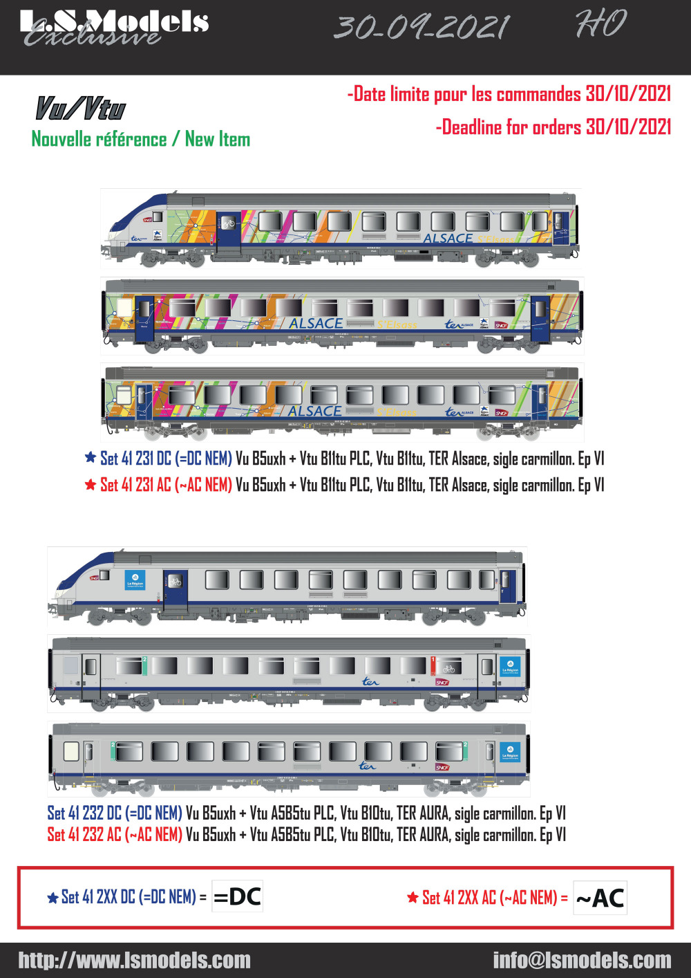LS Models - SNCF - Vu / Vtu passenger coaches sets
