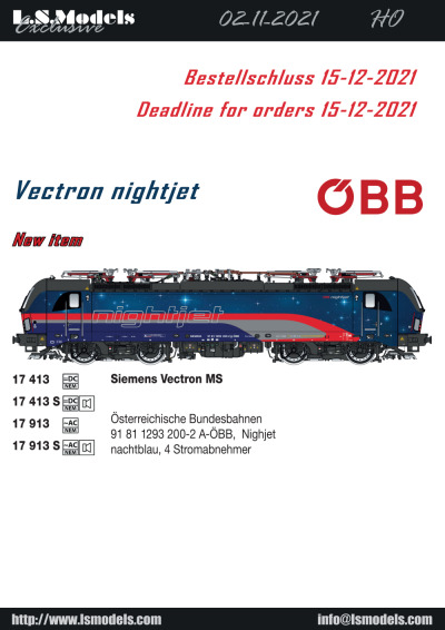 ÖBB - Vectron "Nightjet" electric locomotive - LS Models