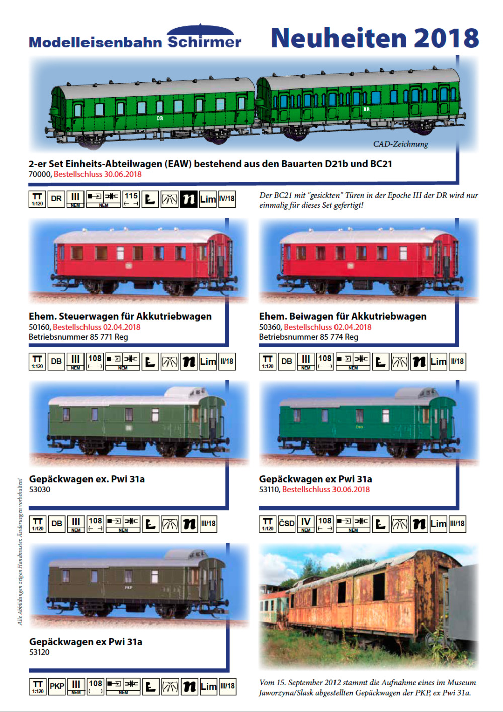 Modelleisenbahn Schirmer - New products 2018 (de)