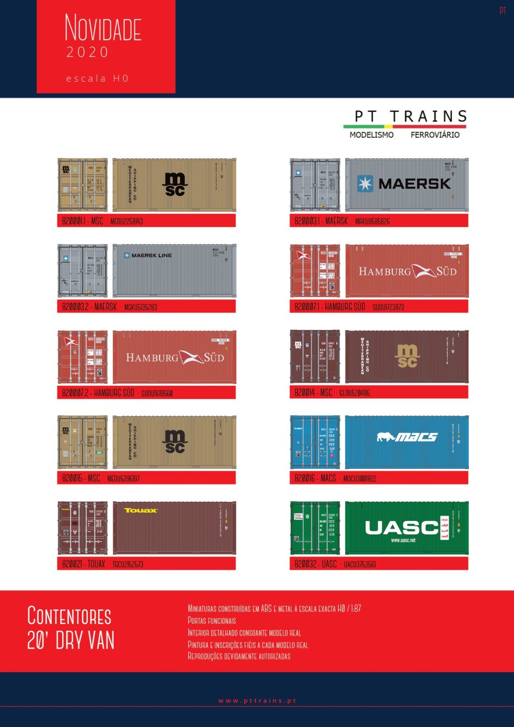 PT TRAINS - Novelties 2020: 20' containers