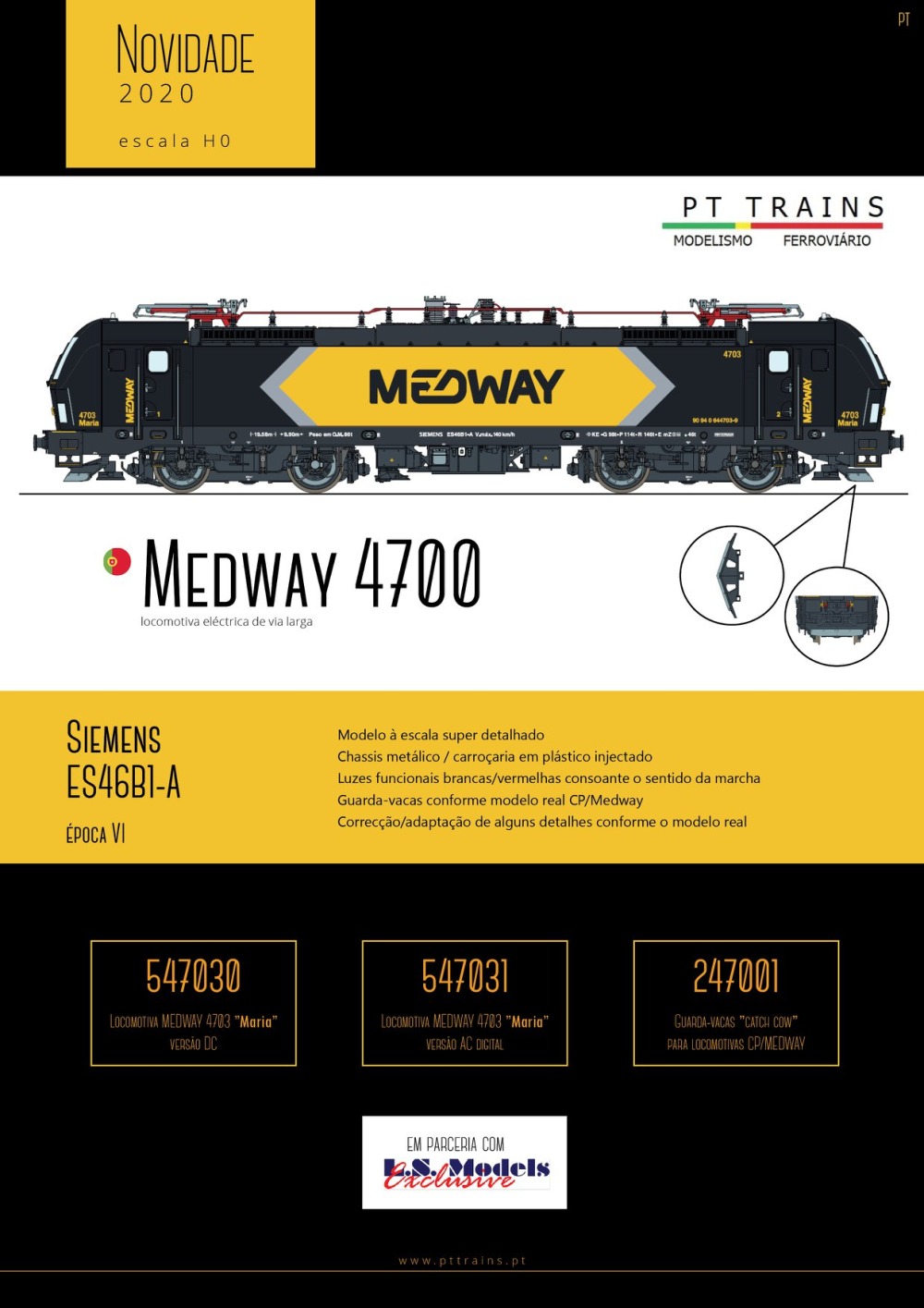 PT TRAINS - Novelties 2020: MEDWAY 4700 (Siemens ES46B1-A) electric locomotive