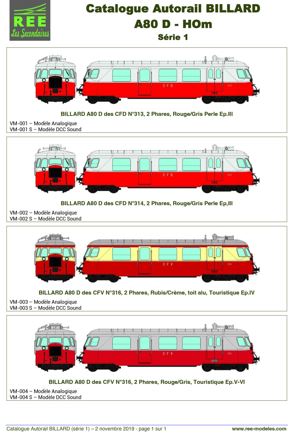REE MODÈLES - Rails Europ Express - A80 D "BILLARD" railcar