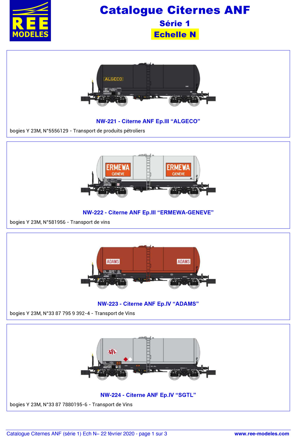 REE MODÈLES - Rails Europ Express - ANF tank wagons (1st series)