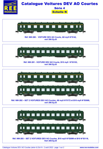 DEV AO short passenger wagons (4th series) - Rails Europ Express