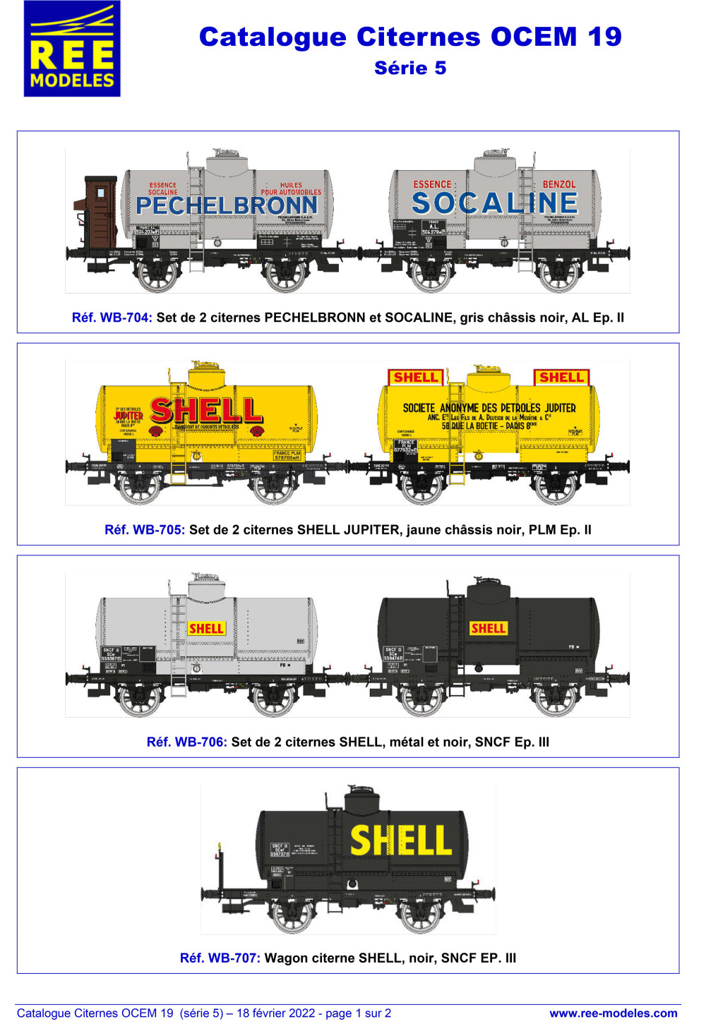 REE MODÈLES - Rails Europ Express - OCEM 19 tank wagons