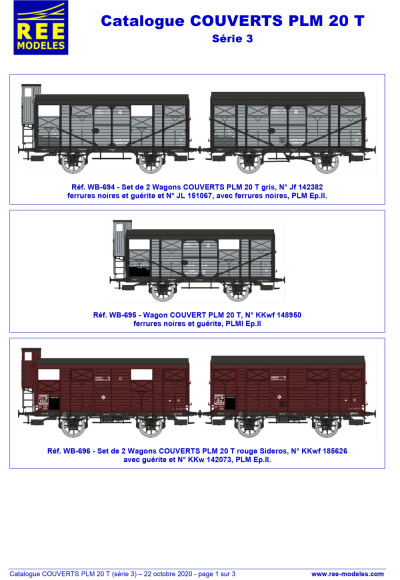 PLM 20 T freight wagons (3rd series) - Rails Europ Express