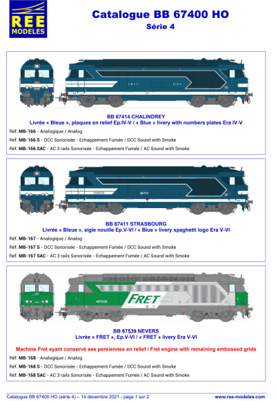 SNCF - BB 67400 diesel locomotives - Rails Europ Express