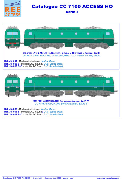 SNCF - CC 7100 electric locomotives - Rails Europ Express