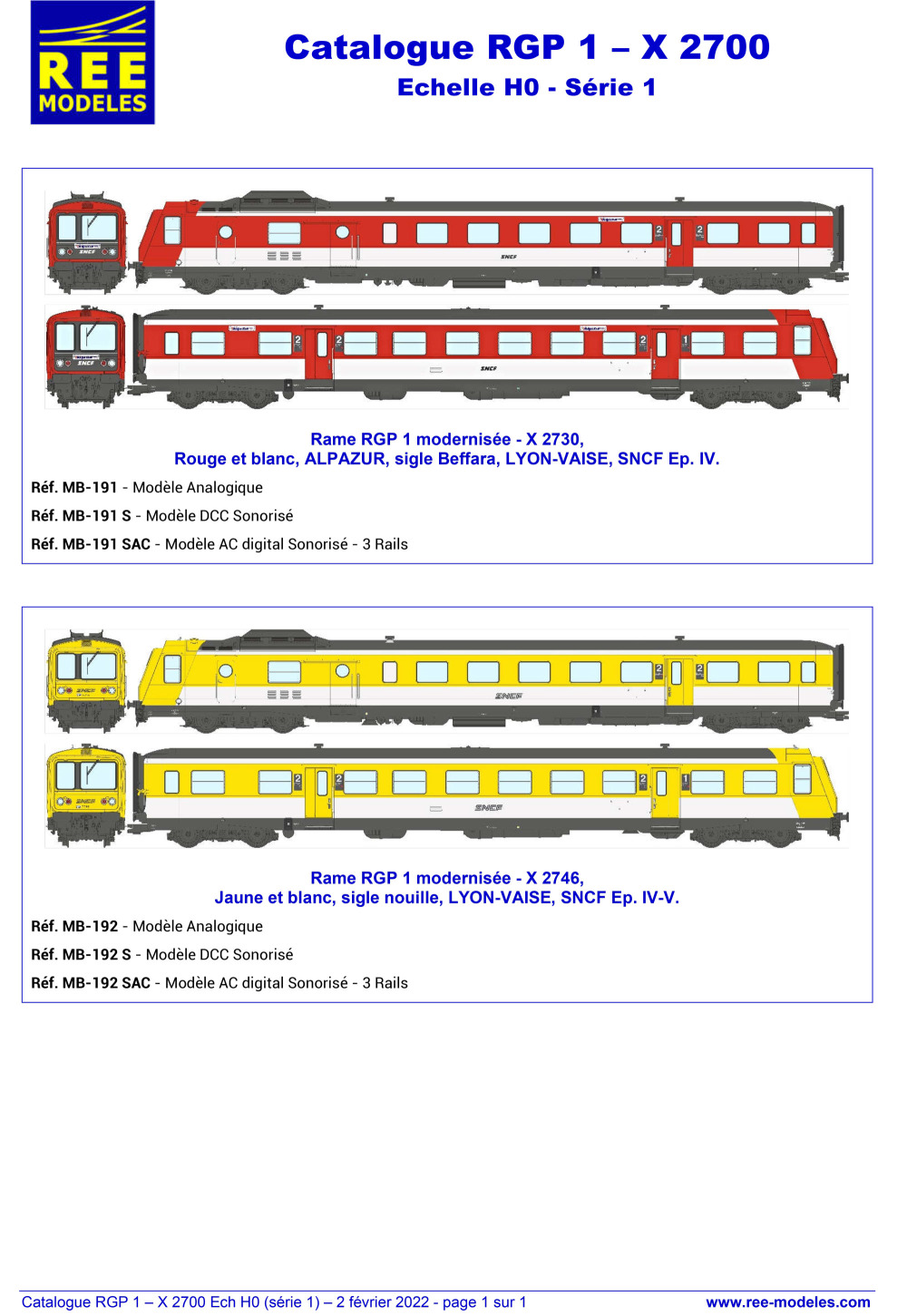 Rails Europ Express - SNCF - RGP 1 - X 2700 diesel multiple unit