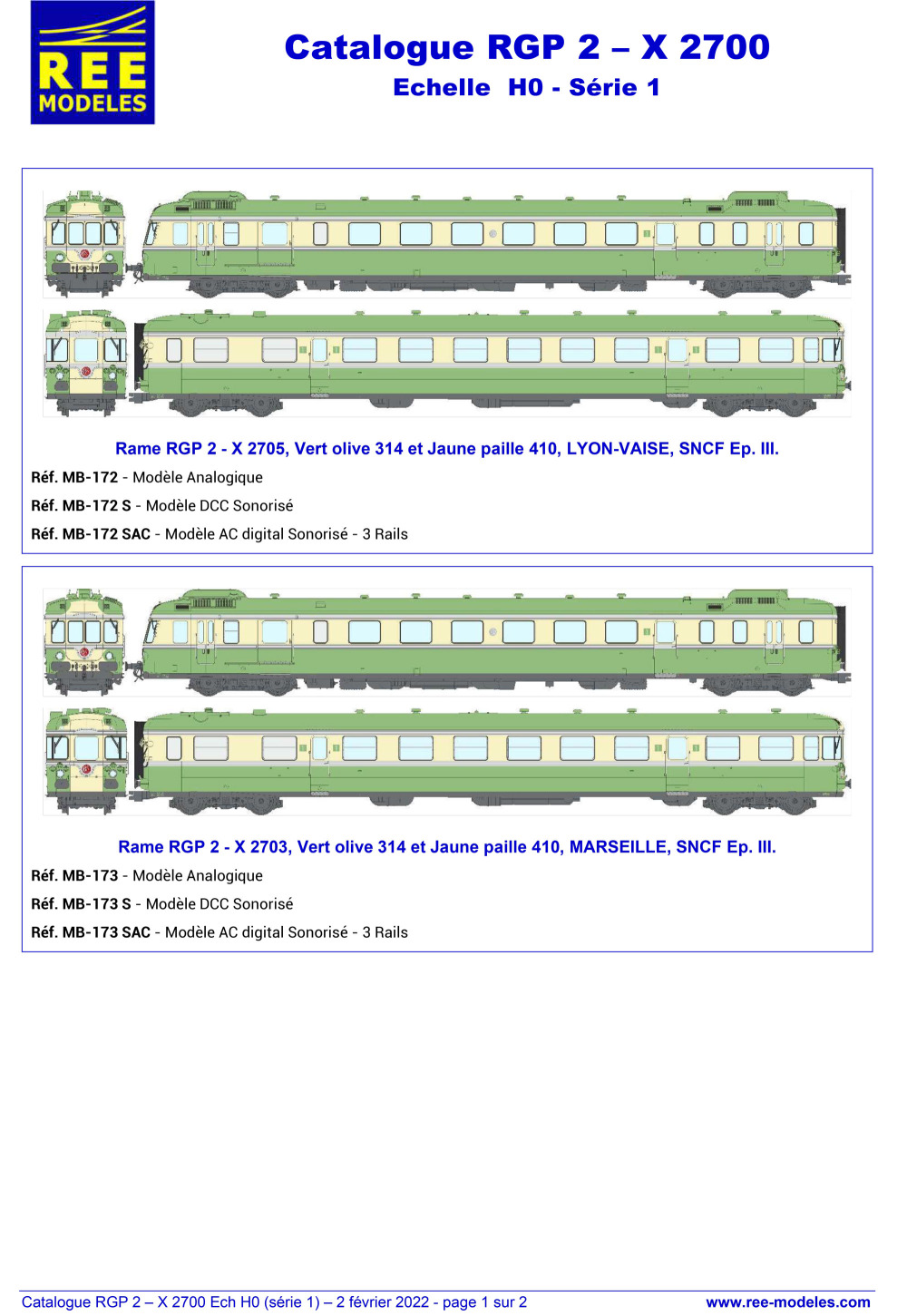 Rails Europ Express - SNCF - RGP 2 - X 2700 diesel multiple unit