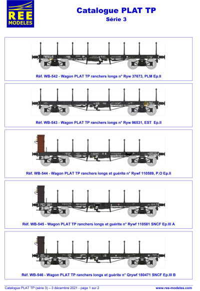 SNCF - TP flat freight wagons (eras II - IV) - Rails Europ Express