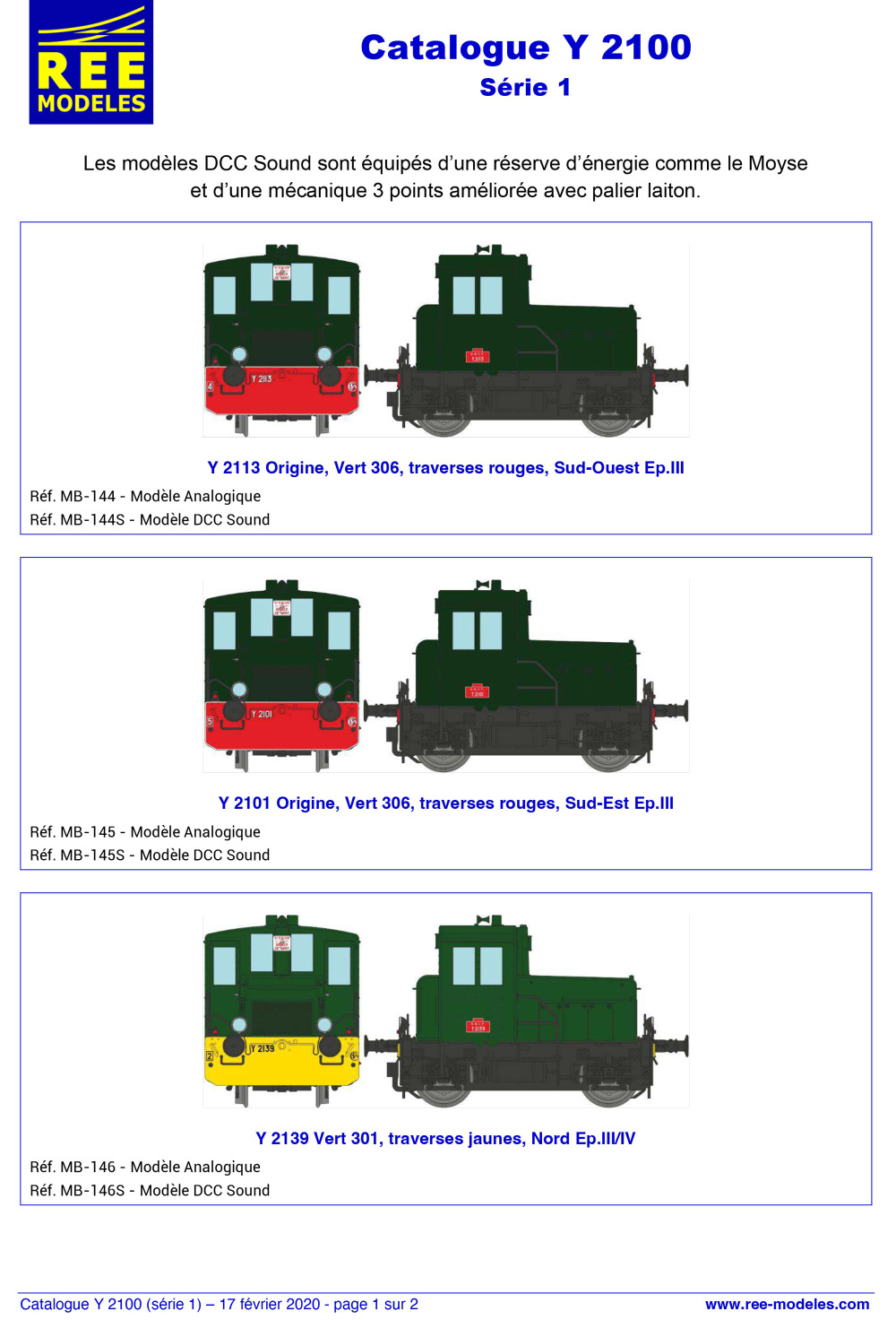 REE MODÈLES - Rails Europ Express - Y 2100 shunting diesel locomotives