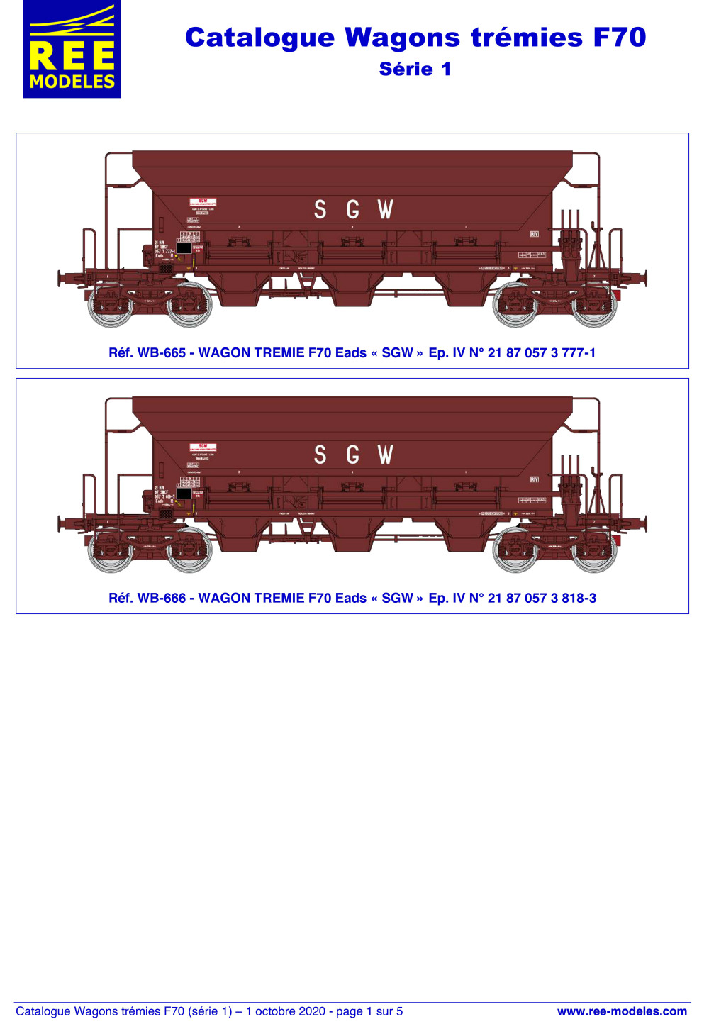 REE MODÈLES - Rails Europ Express - F70 Eads / Facs freight wagons