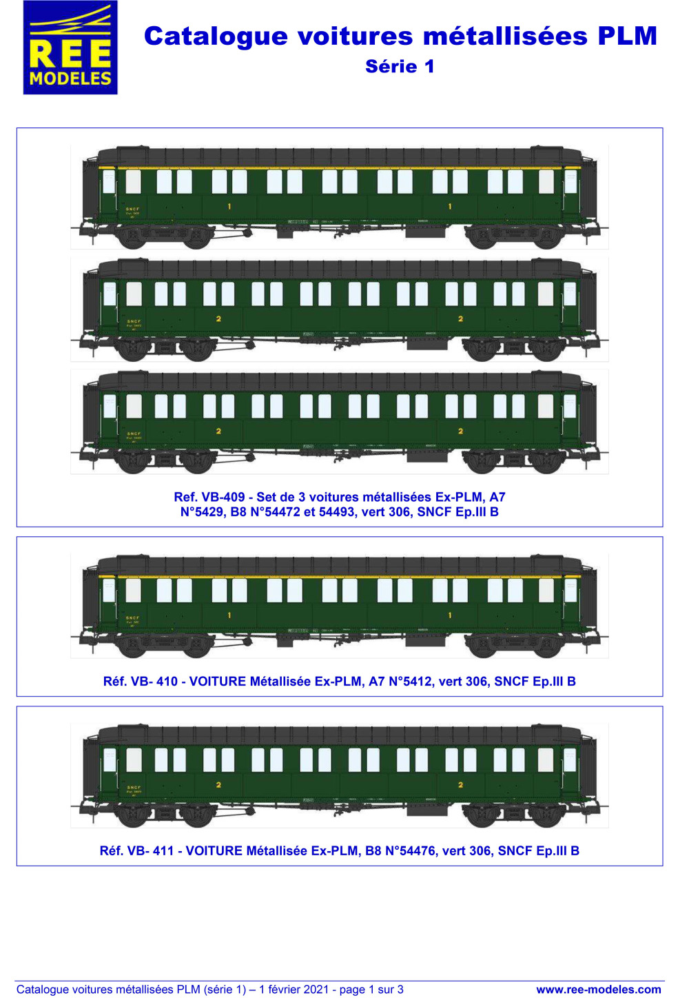REE MODÈLES - Rails Europ Express - PLM & ex-PLM passenger coaches (1st series)